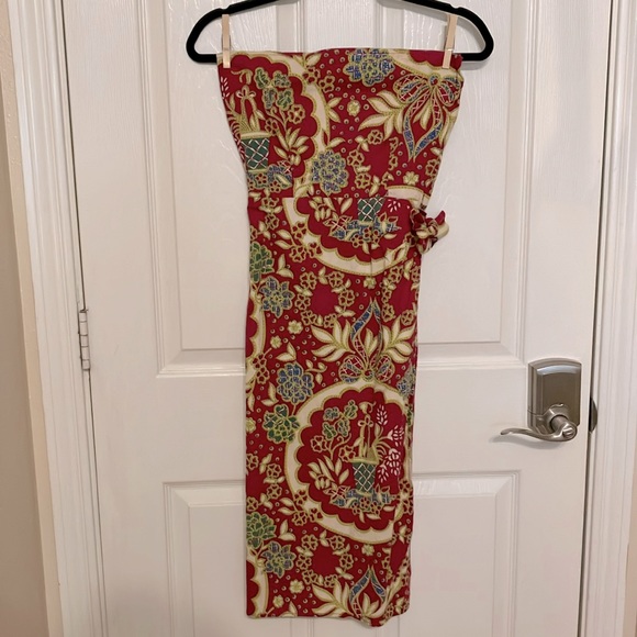 Vintage Handmade Hawaiian Fabric Strapless Wrap Dress Sz 0-2 - Picture 1 of 5